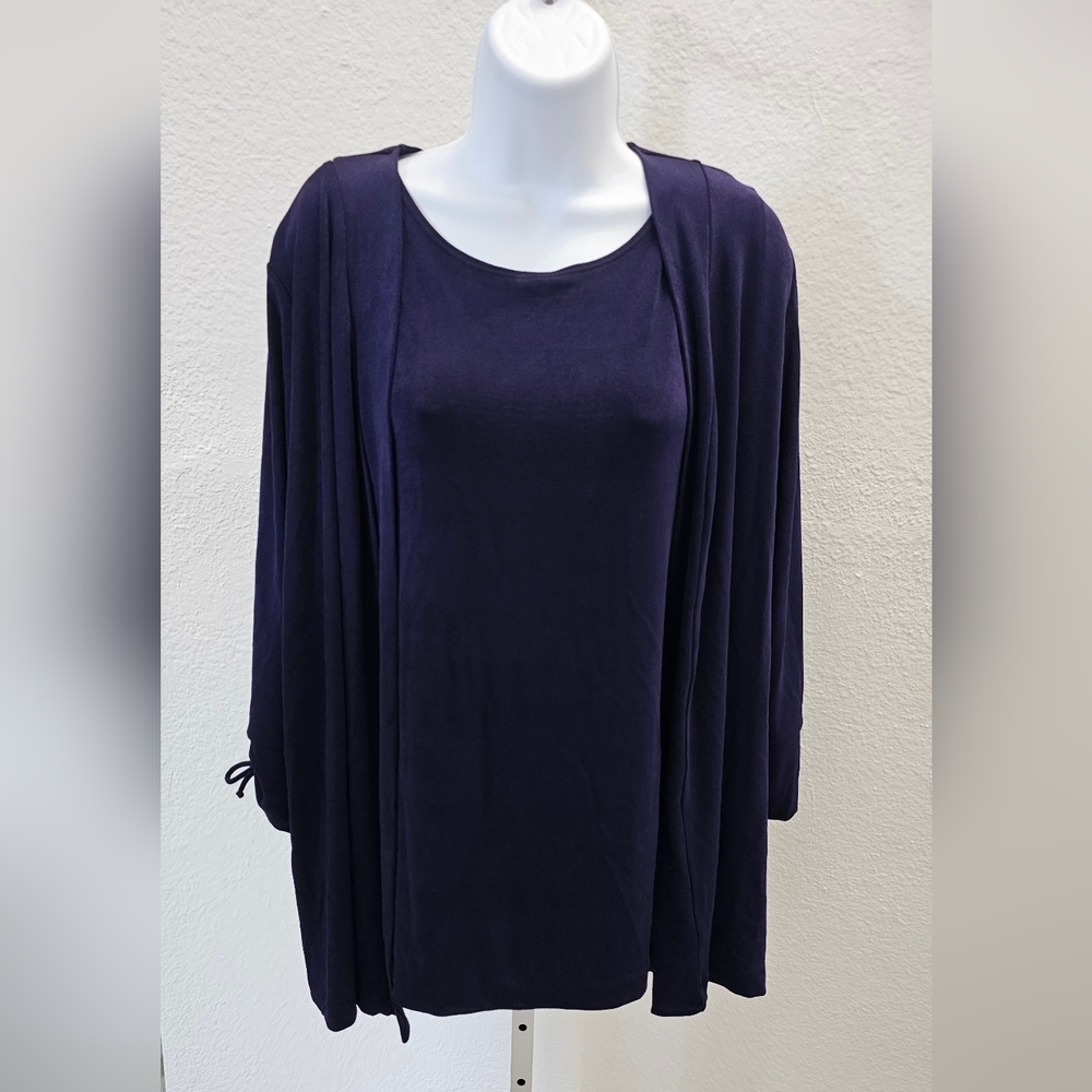 Travelers By Chicco Royal Purple Blouse Set With Cardigan Size 3X